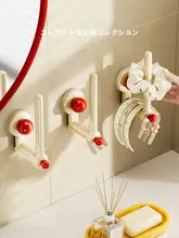 吸盤式ヘアゴム収納フック【壁掛け用・トイレ用・便利な収納】