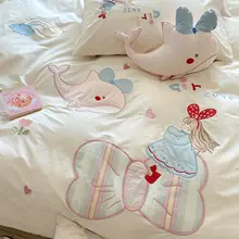 可愛いクジラの子供用四点セット【刺繍入り・綿100%・女の子向け】（セットアップ対応）