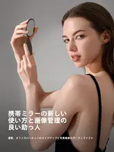 RHOS ミニ化粧鏡【携帯用・スタンド付き・レザー・ステンレス製】