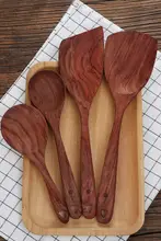 木製 調理器具 4点セット 天然木 家庭用 フライパン用 傷つきにくい フライ返し しゃもじ おたま