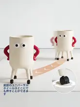 子供部屋用カートゥーンデザインの可愛いゴミ箱【ふた付き・防臭・キャスター付き】