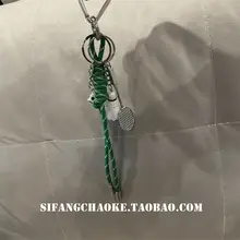 個性的なバイカラーナイロンロープキーホルダー【エアポッズケース・カップル用・羽毛球デザイン】（セットアップ対応）