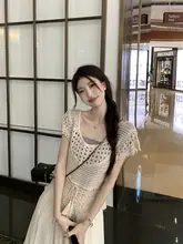 華やかなレースの透かし編みシフォンシャツ【秋用・女性用・個性的デザイン】
