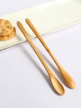 竹製 コーヒースプーン【長柄・浅型・デザート用・ハンドル付き】