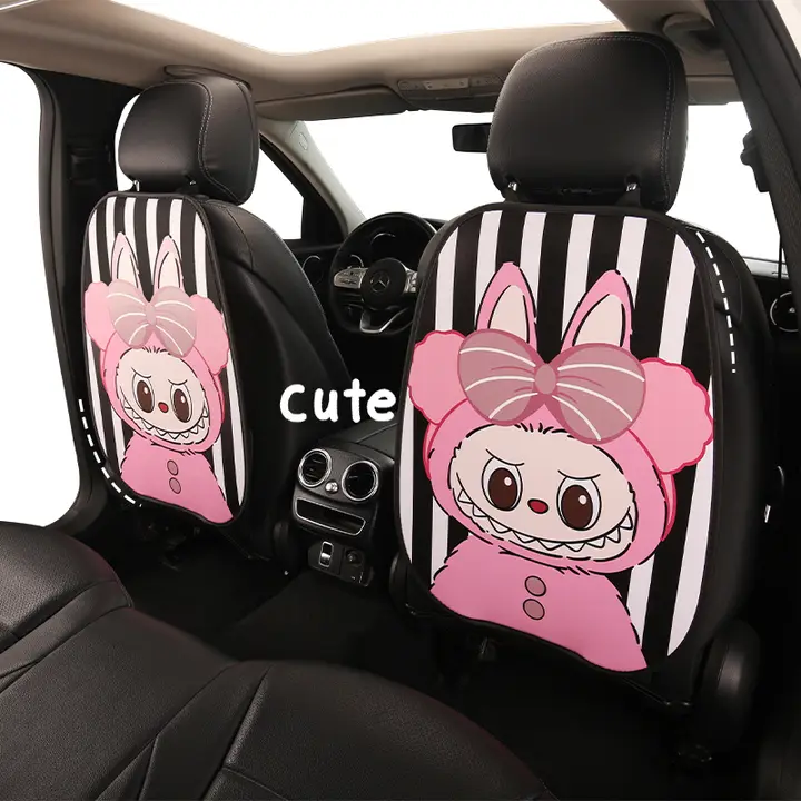 かわいいキャラクター付き車用防止マット【後席・耐摩耗・子供用・インテリア装飾】