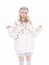 可愛い犬のデザイン！ファッションフーディ【秋冬用・フィット・ジッパー付き】