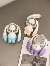可愛いウサギデザインの手持ち扇風機【USB充電・子供用・ポータブル】