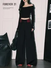Forever 21 アメリカンスタイル レイジー チェック柄 パッチワーク パンツ