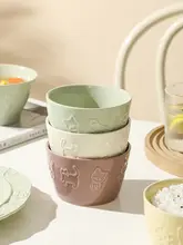 子供用 ボウル 可愛い 浮彫 陶器 ご飯 ボウル サラダ オートミール 朝食 小ボウル