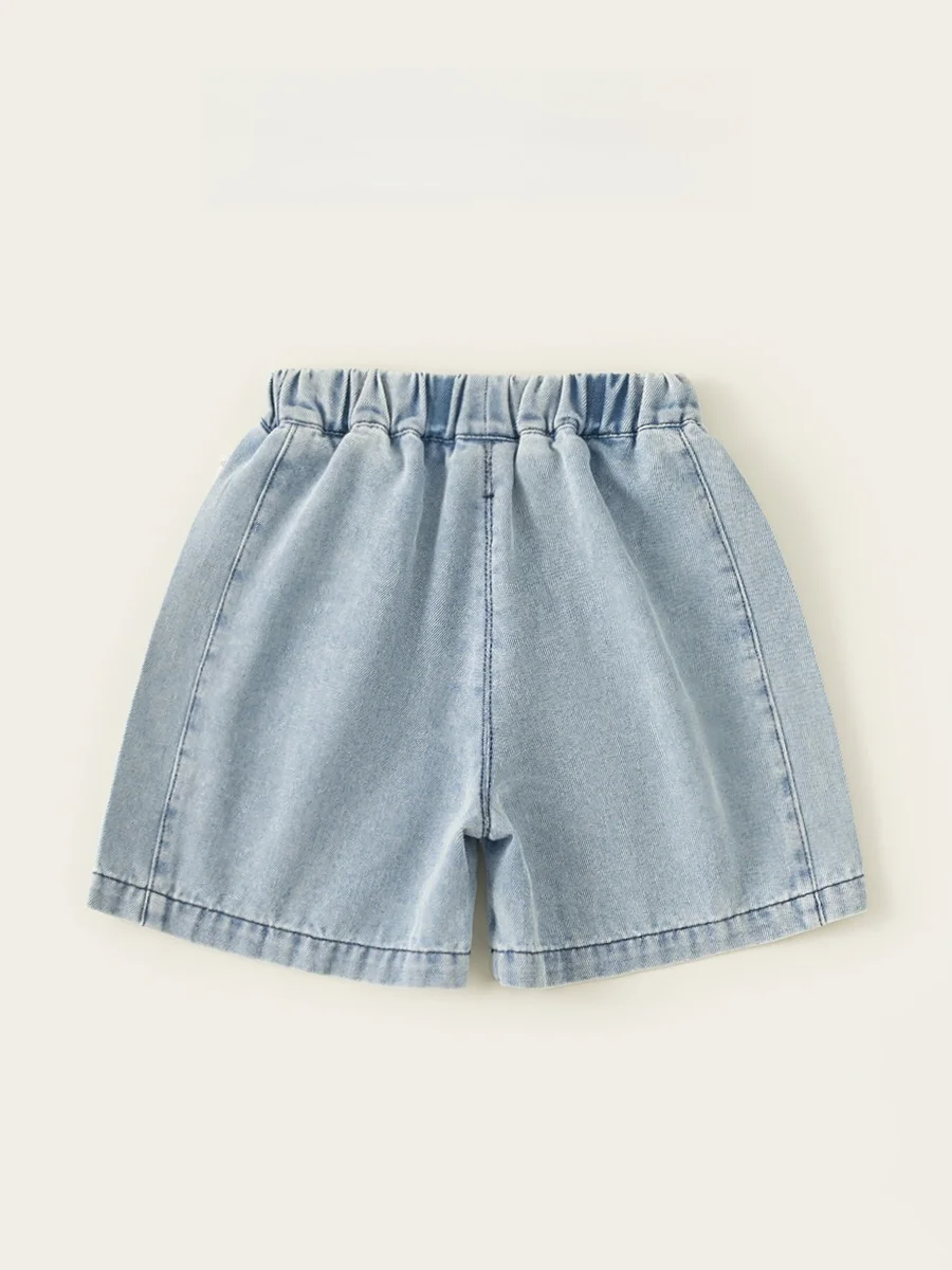 夏用レトロストリートスタイル キッズデニムショートパンツの着用シーンとフィット感