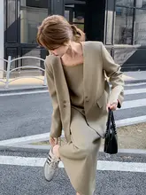 洗練されたデザイン！ジャケット付きキャミソールワンピース【オフィスカジュアル・長袖・秋用】（セットアップ対応）