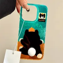 立体尻尾デザインの猫モチーフスマートフォンケース【シリコン製・衝撃吸収対応】
