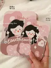 手描きPUレザー折りたたみ化粧鏡【デスク用・持ち運び便利】