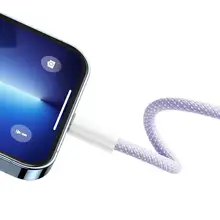 Apple対応充電ケーブル【Type-CからLighting・急速充電・編み込みデザイン・短め】