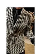 70%ウール使用の千鳥格子ダブルブレストスーツ【秋冬用・ナポリスタイル】
