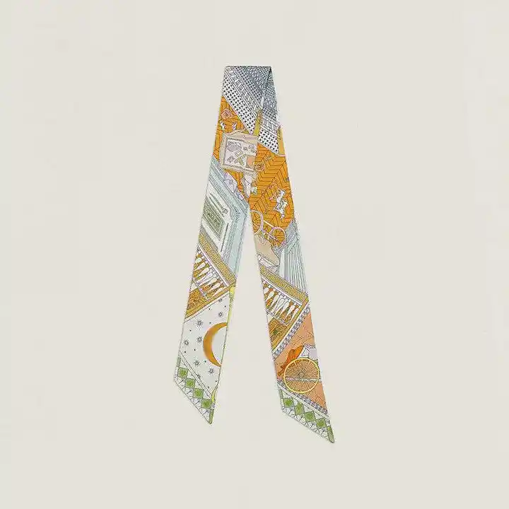 高級シルクスカーフ【ツイル・ヘアバンド・100%絹】