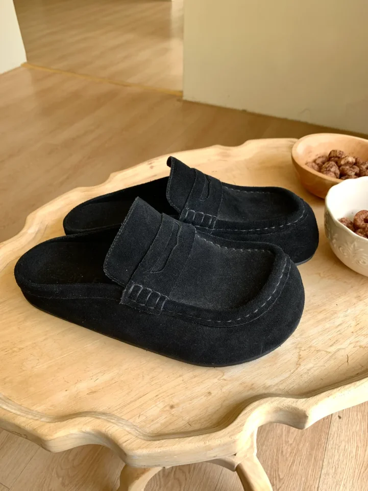 フロントオープンミュールシューズ【男女兼用・スリッポン・通勤用】