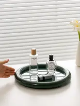 回転式デスクトップトレイ【北欧風・単色・化粧品収納・香りディスプレイ】