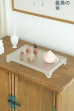 新中式デザインのティートレイ【アクリル製・香炉とジュエリー収納付き】