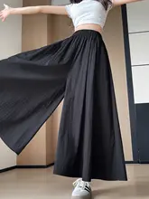 夏用薄手スカートパンツ【極上の柔らかさ・ワイドレッグ・ストレッチ・楽な着心地】（セットアップ対応）