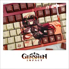 原神 フォーチュンキーボードキーキャップ【甘雨デザイン・静音・バックライト対応・アニメ関連】