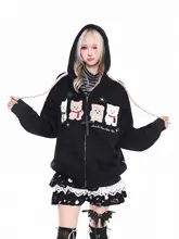 可愛い犬のデザイン！ファッションフーディ【秋冬用・フィット・ジッパー付き】