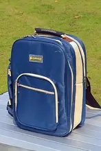 アウトドアピクニック用食器収納バッグ【携帯便利・車載用・キャンプ調味料ボトル・豪華な調理器具・まな板】