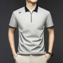 夏用 メンズ 冰丝ポロシャツ【半袖・通気性・フィット】