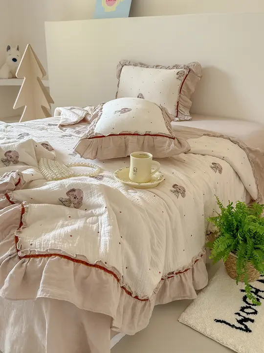 夏用純綿クールケット【子供用・プリンセスデザイン・ダブルレイヤー・通気性良好】（セットアップ対応）