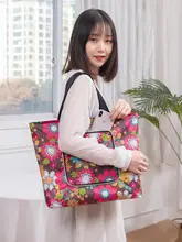 防水タイプの折りたたみ式ショッピングバッグ【ジッパー付き・エコバッグ・手提げ・肩掛け可能】