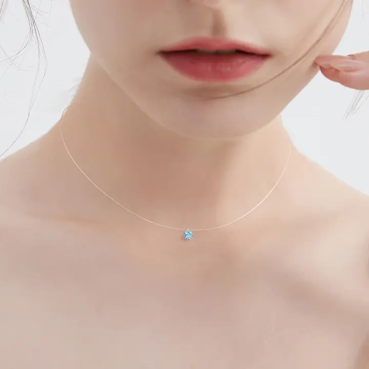 S925銀の人魚の涙ネックレス【夏用・見えないライン・ユニークデザイン・万能アクセサリー・鎖骨チェーン】