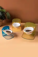 陶器製 猫用調節可能フードボウル【昇降式・角度調整・犬用にも対応】