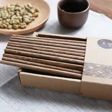 無塗装・無蝋の鶏の羽木製箸10双セッ ト【ギフトボックス・和風デザイン】