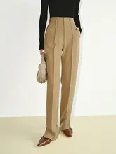 ロングパンツ ハイウエスト レディース ドレープスーツパンツ ストレート スリムパンツ