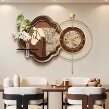 ヴィンテージスタイルのダイニング壁掛け時計【観葉植物・レトロデザイン】