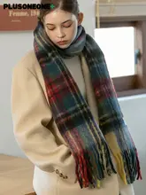 秋冬用クラシックなチェック柄ウール混紡マフラー【極上の柔らかさ・男女兼用】