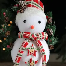 白植絨のクリスマス雪だるまオブジェ【クリスマス装飾・ギフト・店舗やホテルのディスプレイ】
