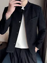 カラーブロックデザインのメンズジャケット【春秋用・スタイリッシュ・テーラード風】