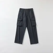 斜め織り厚手コットン水洗工装パンツ【メンズ・ルーズフィット・カジュアル・男女兼用】