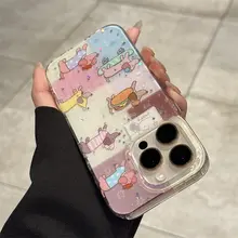 senbo iPhone用 星形ダックスフントデザイン保護ケース【全包防摔・シリコン素材・可愛い】