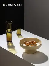 陶製フルーツトレイ【リビング用・お洒落なディスプレイ・軽奢風】