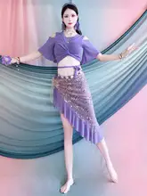 春夏用ベリーダンス衣装【ピンク系・花柄・子供用・装飾ビーズ・多色展開】（セットアップ対応）