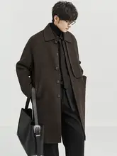 デザイン性の高いダブルフェイスコート【ウール混紡・中長丈・ゆったりシルエット】