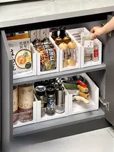 キッチン収納に最適！伸縮可能な直角収納ボックス【調味料や鍋具の整理に】
