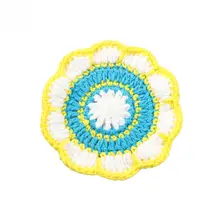 棉糸編みの爽やか花瓶マット【カップマット付き】