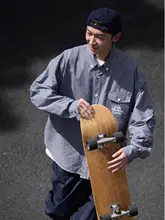 ストライプ柄長袖シャツ【メンズ・フィット・コットン・秋春用】