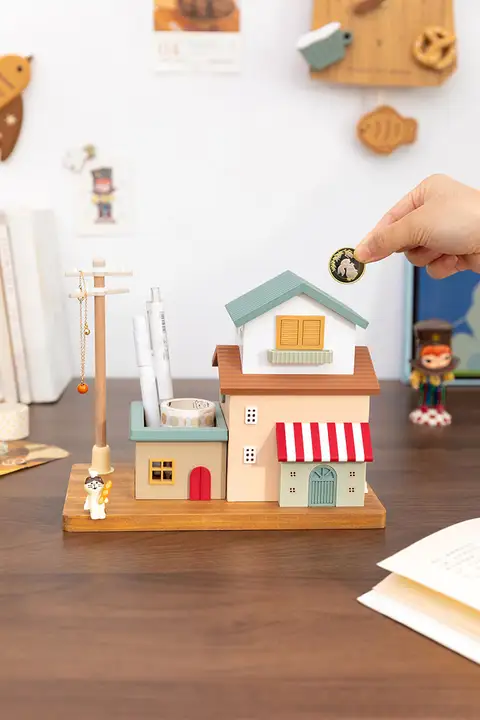 ミニチュアハウス キーフック 貯金箱 ペン立て 玄関収納 インテリア 置物 おしゃれ 実用的 子供部屋 キッズ ボーイズ メンズ ギフト プレゼント