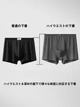 抗菌加工の高腰コットン製メンズパンツ【大きいサイズ・ゆったり四角ショーツ】
