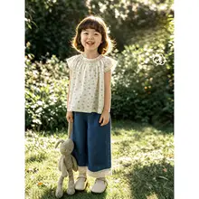可愛いデザインの子供用シャツ【コットン製・フラワープリント・半袖・夏用】