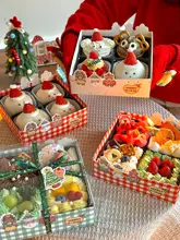 クリスマスケーキボックス【四分割デザイン・スイーツ用・持ち運び便利】